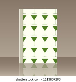 Wineglasses and Book. Realistic image of the object with reflection
