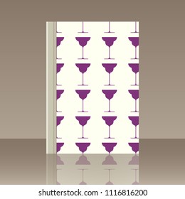 Wineglasses and Book. Realistic image of the object with reflection