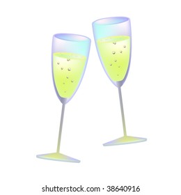 wineglasses with champagne
