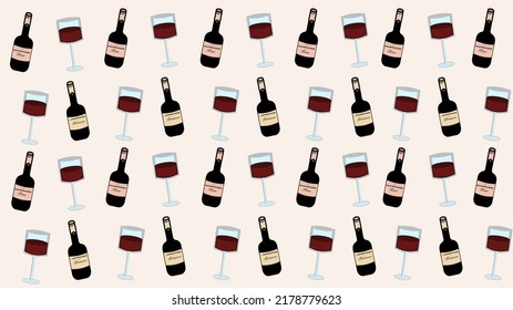 Wineglasses and champagne vetor illustration.