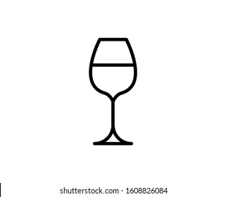Wineglasses flat icon. Single high quality outline symbol for web design or mobile app.  Wineglasses thin line signs for design logo, visit card, etc. Outline pictogram EPS10