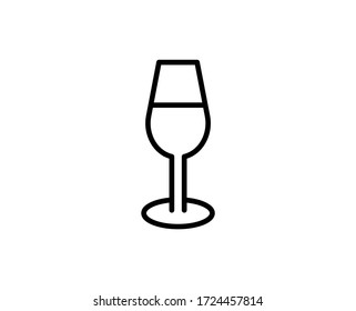 Wineglasses flat icon. Single high quality outline symbol for web design or mobile app.  Wineglasses thin line signs for design logo, visit card, etc. Outline pictogram EPS10
