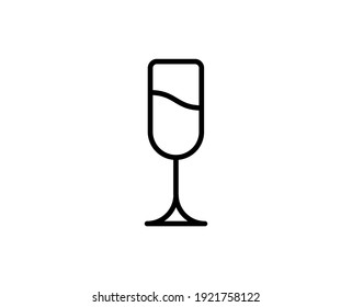 Wineglasses flat icon. Single high quality outline symbol for web design or mobile app.  Wineglasses thin line signs for design logo, visit card, etc. Outline pictogram EPS10