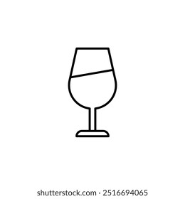 Wineglasses flat icon. vector flat black simple linear illustration for web and app..eps