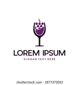 Wineglasses Grape Menu Bar Restaurant Objective Logo