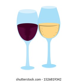 wineglasses icon over white background, vector illustration