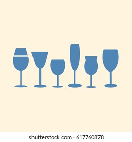 Wineglasses icon set