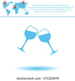 Wineglasses  icon. Vector design.
