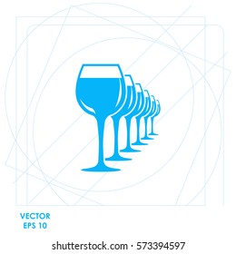 Wineglasses   icon. Vector design.