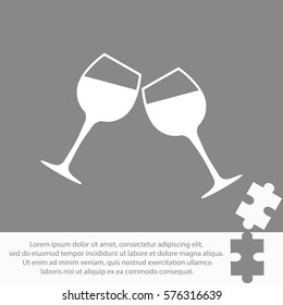 Wineglasses  icon Vector design.