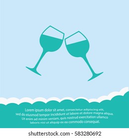 Wineglasses  icon. Vector design.