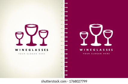 logotipo de bebidas gafas vectores