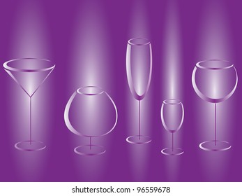 Wineglasses on abstract background