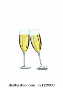 Wineglasses on white background