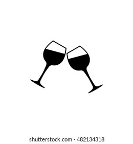 Wineglasses vector icon isolated on white background.