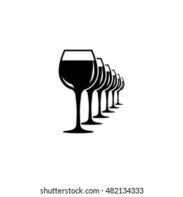 Wineglasses  vector icon isolated on white background.