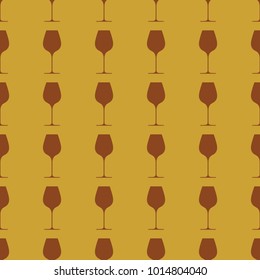 Wineglasses vector illustration on a seamless pattern background. Set of elements