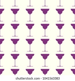 Wineglasses vector illustration on a seamless pattern background. Set of elements