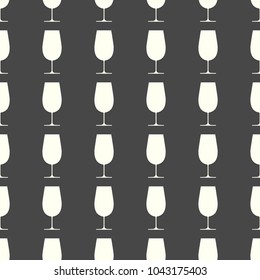 Wineglasses vector illustration on a seamless pattern background. Set of elements