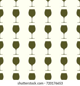 Wineglasses vector illustration on a seamless pattern background. Set of elements