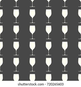 Wineglasses vector illustration on a seamless pattern background. Set of elements