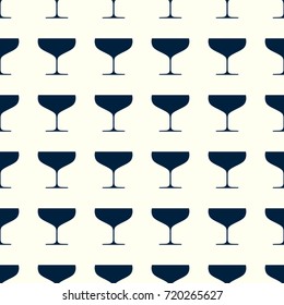 Wineglasses vector illustration on a seamless pattern background. Set of elements