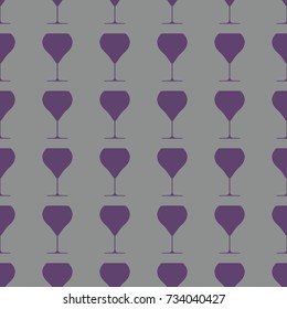 Wineglasses vector illustration on a seamless pattern background. Set of elements