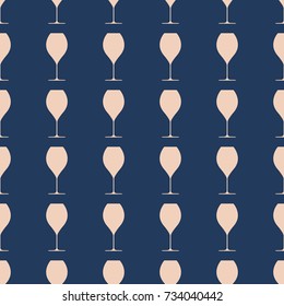 Wineglasses vector illustration on a seamless pattern background. Set of elements