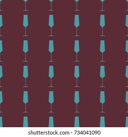 Wineglasses vector illustration on a seamless pattern background. Set of elements