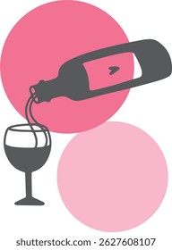 Vinificação. O processo de fazer vinho. Desenho, gravação, tinta, arte vetorial	

