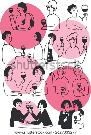 Winemaking. The process of making wine. Drawing, engraving, ink, line art, vector	
