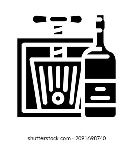 winemaking wine alcoholic drink production glyph icon vector. winemaking wine alcoholic drink production sign. isolated contour symbol black illustration