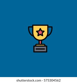 winer cup icon flat design