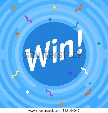 Winer sign. Congratulations win banner. Flat vector winner illustration. Victory banner with lines, rounded corners. Hipster winning card. Success design. Vector conquest illustration. The first place
