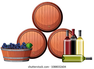 A Winery Element on White Background illustration