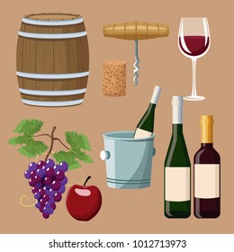 Winery elements and icons
