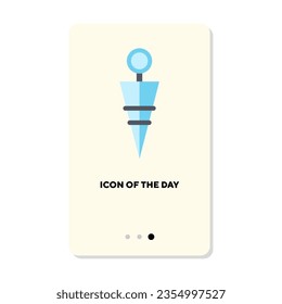 Winery equipment flat icon. Corkscrew for opening wine bottles isolated sign. Wine production, industry, business, celebration concept. Vector illustration symbol element