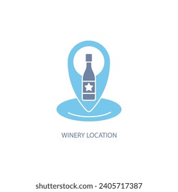 winery location concept line icon. Simple element illustration. winery location concept outline symbol design.