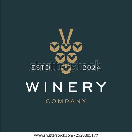 Winery logo vector hipster retro vintage label illustration