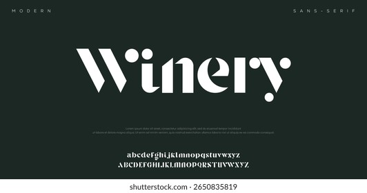 Winery Modern alphabet letters font logo. Typography luxury minimal lettering fonts decorative wedding vintage retro logos. vector illustration