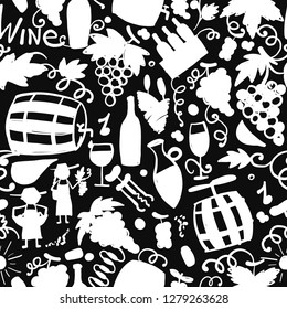 Winery, seamless pattern for your design