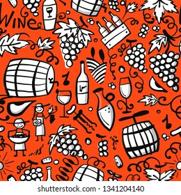Winery, seamless pattern for your design