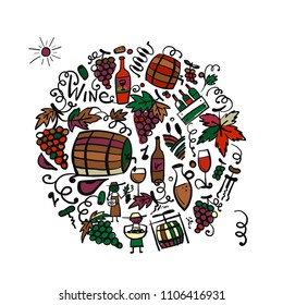 Winery set, background for your design