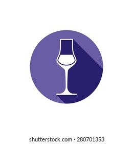 Winery theme, classic wine goblet isolated on white. Wine degustation conceptual symbol, design element.
