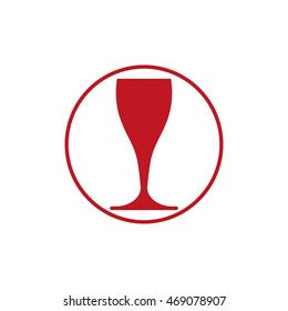 Winery theme, classic wine goblet isolated on white. Wine degustation conceptual symbol, design element.