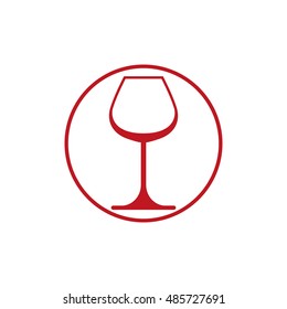 Winery theme, classic wine goblet isolated on white. Wine degustation conceptual symbol, design element.