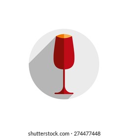 Winery theme, decorative stylish wine goblet. Wine tasting conceptual symbol, graphic design element for use in advertising.