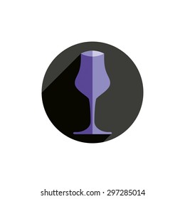 Winery theme, decorative stylish wine goblet. Wine tasting conceptual symbol, graphic design element for use in advertising.