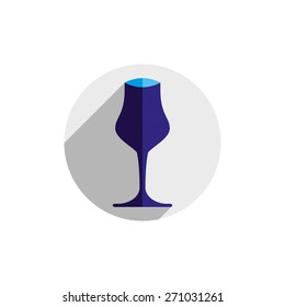 Winery theme, decorative vector wine goblet. Wine tasting conceptual symbol, graphic design element for use in advertising.