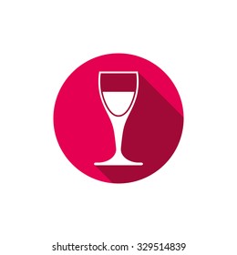 Winery theme, wine goblet isolated on white. Wine degustation conceptual symbol, design element.